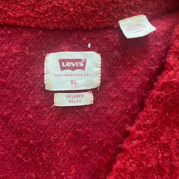 red levi’s relaxed cardigan ☆ size: XL - Picture 2 of 4